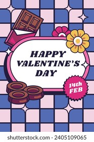 Happy valentines day background. Valentine's Day celebration. February 14. Cartoon Vector illustration Template for Poster, Banner, Post, Flyer, Greeting, Card, Cover. Valentine's day design.