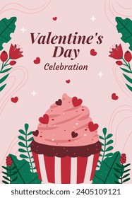 Happy valentines day background. Valentine's Day celebration. February 14. Cartoon Vector illustration Template for Poster, Banner, Post, Flyer, Greeting, Card, Cover. Valentine's day design.