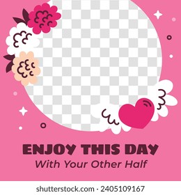 Happy valentines day background. Valentine's Day celebration. February 14. Cartoon Vector illustration Template for Poster, Banner, Post, Flyer, Greeting, Card, Cover. Valentine's day design.