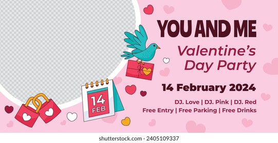Happy valentines day background. Valentine's Day celebration. February 14. Cartoon Vector illustration Template for Poster, Banner, Post, Flyer, Greeting, Card, Cover. Valentine's day design.