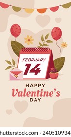 Happy valentines day background. Valentine's Day celebration. February 14. Cartoon Vector illustration Template for Poster, Banner, Post, Flyer, Greeting, Card, Cover. Valentine's day design.