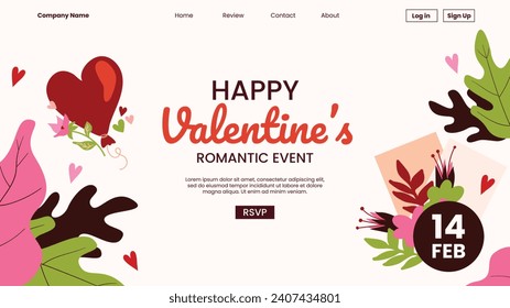 Happy valentines day background. Valentine's Day celebration. February 14. Cartoon Vector illustration Template for Poster, Banner, Post, Flyer, Greeting, Card, Cover. Valentine's day design.