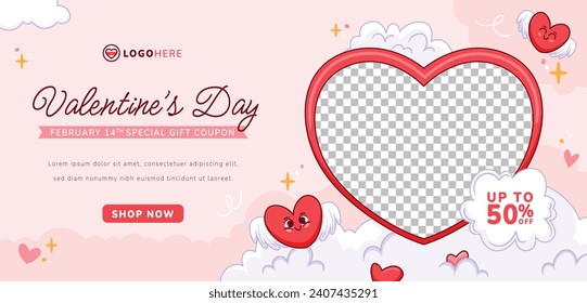 Happy valentines day background. Valentine's Day celebration. February 14. Cartoon Vector illustration Template for Poster, Banner, Post, Flyer, Greeting, Card, Cover. Valentine's day design.