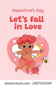 Happy valentines day background. Valentine's Day celebration. February 14. Cartoon Vector illustration Template for Poster, Banner, Post, Flyer, Greeting, Card, Cover. Valentine's day design.