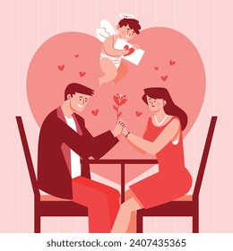 Happy valentines day background. Valentine's Day celebration. February 14. Cartoon Vector illustration Template for Poster, Banner, Post, Flyer, Greeting, Card, Cover. Valentine's day design.