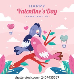 Happy valentines day background. Valentine's Day celebration. February 14. Cartoon Vector illustration Template for Poster, Banner, Post, Flyer, Greeting, Card, Cover. Valentine's day design.