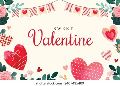 Happy valentines day background. Valentine's Day celebration. February 14. Cartoon Vector illustration Template for Poster, Banner, Post, Flyer, Greeting, Card, Cover. Valentine's day design.
