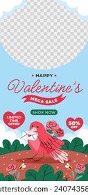 Happy valentines day background. Valentine's Day celebration. February 14. Cartoon Vector illustration Template for Poster, Banner, Post, Flyer, Greeting, Card, Cover. Valentine's day design.