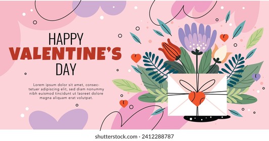 Happy valentines day background. Valentine's Day celebration. February 14. Cartoon Vector illustration design for Poster, Banner, Post, Flyer, promotion, Greeting, Card, Cover. Valentines day Template