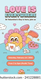 Happy valentines day background. Valentine's Day celebration. February 14. Cartoon Vector illustration design for Poster, Banner, Post, Flyer, promotion, Greeting, Card, Cover. Valentines day Template