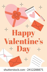 Happy valentines day background. Valentine's Day celebration. February 14. Cartoon Vector illustration design for Poster, Banner, Post, Flyer, promotion, Greeting, Card, Cover. Valentines day Template