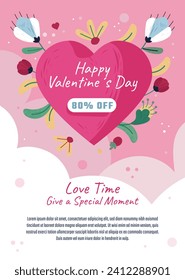 Happy valentines day background. Valentine's Day celebration. February 14. Cartoon Vector illustration design for Poster, Banner, Post, Flyer, promotion, Greeting, Card, Cover. Valentines day Template