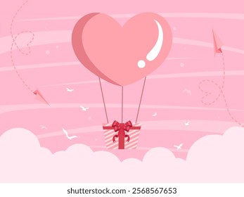 Happy valentines day background. Valentine's Day celebration. Cartoon Vector illustration Template for Poster, Banner, Post, Flyer, Greeting, Card, Cover. Valentine's day design.