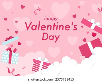 Happy valentines day background. Valentine's Day celebration. February 14. Cartoon Vector illustration Template for Poster, Banner, Post, Flyer, Greeting, Card, Cover. Valentine's day design.