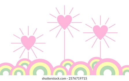 Happy valentines day background. Valentine's Day celebration. Cartoon Vector illustration Template for Poster, Banner, Post, Flyer, Greeting, Card, Cover.