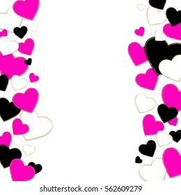 Happy valentines day background with colorful hearts. Vector illustration.