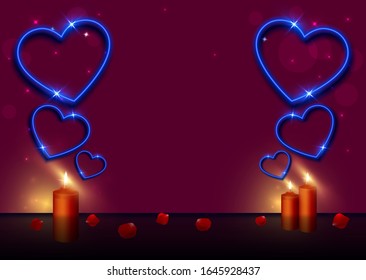 Happy Valentine's day background composition for a trendy banner, poster or greeting card