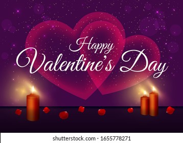 Happy Valentine's day background composition for a trendy banner, poster or greeting card