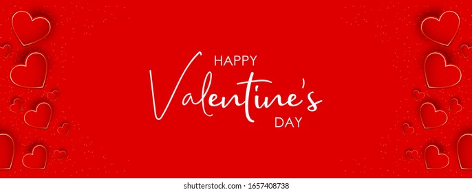 Happy Valentine's day background composition with 3d love balloons for a trendy banner, poster or greeting card.