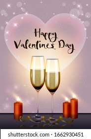 Happy Valentine's day background composition for a trendy banner, poster or greeting card