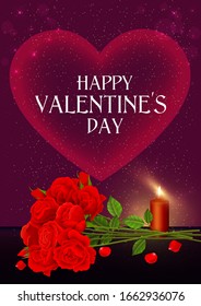 Happy Valentine's day background composition for a trendy banner, poster or greeting card