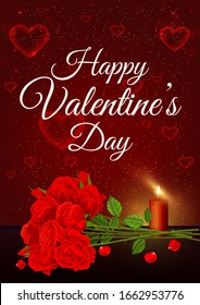 Happy Valentine's day background composition for a trendy banner, poster or greeting card