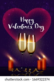 Happy Valentine's day background composition for a trendy banner, poster or greeting card