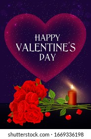 Feliz Día de San Valentín con una pancarta, afiche o tarjeta de saludo de moda
