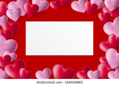 Happy Valentine's day background composition for a trendy banner, poster or greeting card