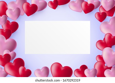 Happy Valentine's day background composition for a trendy banner, poster or greeting card