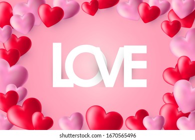 Feliz Día de San Valentín con una pancarta, afiche o tarjeta de saludo de moda