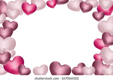 Happy Valentine's day background composition for a trendy banner, poster or greeting card