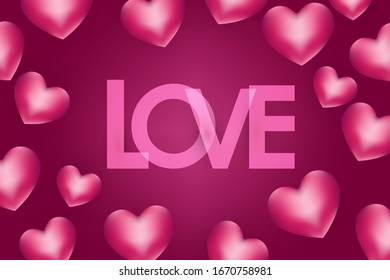 Happy Valentine's day background composition for a trendy banner, poster or greeting card