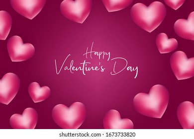Feliz Día de San Valentín con una pancarta, afiche o tarjeta de saludo de moda