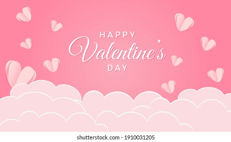 Happy valentines day background concept in paper