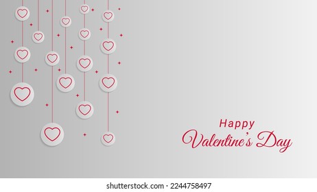 Happy valentine's day background with copy space vector illustration