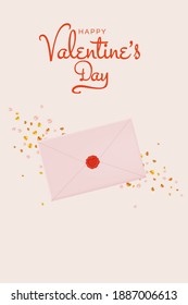 Happy Valentine's day background with cute and lovely 3d art style vector illustration