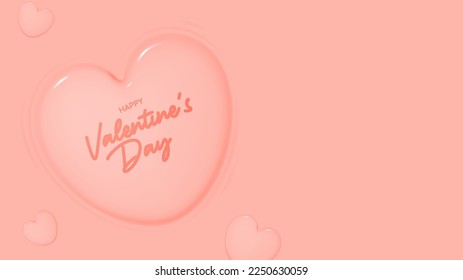 Happy Valentine's day background with cute and lovely 3d art style vector illustration