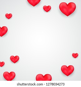 Happy Valentine's Day background design, decorated with red hearts, vector images EPS10