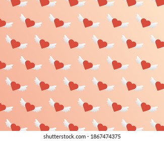 Happy valentines day background design. Gradient background. Isolated vector illustration. Cute romantic hearts vector. Love symbol.