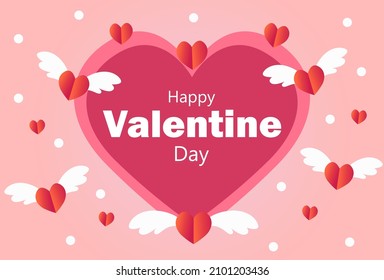 happy valentines day background design in pink color. designs for cover and banner templates.