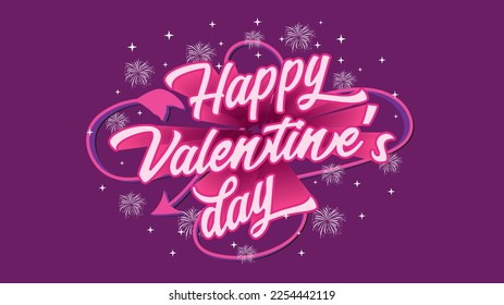 Happy Valentines Day Background Design with valentine typography Vector illustration