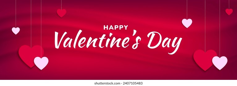 Happy Valentines Day. Valentines background design with paper heart elements. Vector illustration