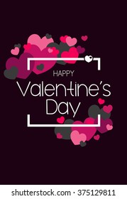 Happy Valentine's Day background with frame, text and different 