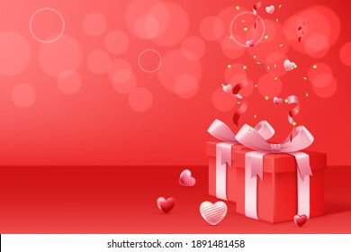 Happy Valentine's Day Background With gift box