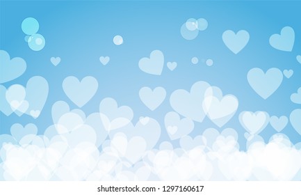 Happy Valentine's Day Background with Heart Shape Symbols of Love, Greeting card Design, Vector Illustration 