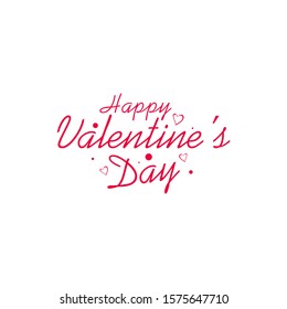 Happy valentine's day background with heart pattern and typography typographic lettering of text. Romantic love wallpaper banner. Quote, phrase and greeting. Vector illustration.