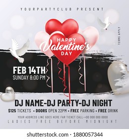 Happy Valentine's day background with heart and present composition for a trendy banner. Vector illustration.Wallpaper.flyers, invitation, posters, brochure.