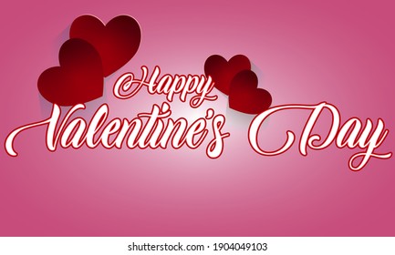 happy valentines day background with heart and present composition for a trendy banner  poster or greeting card