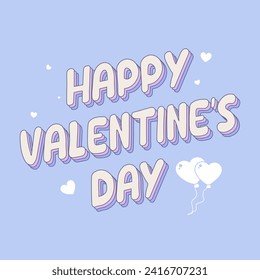 Happy Valentines day background with heart pattern and typography of happy valentines day text . Vector illustration. Wallpaper, flyers, invitation, posters, brochure, banners. 